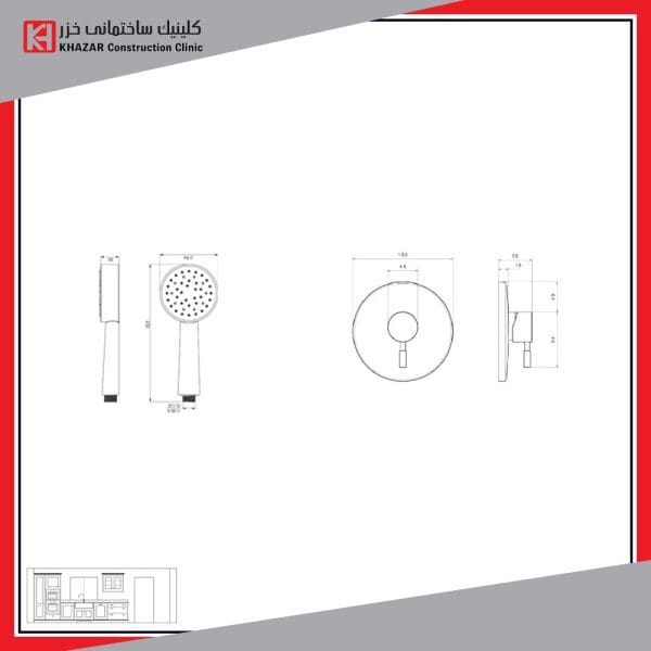 شیر حمام توکار شودر مدل مارینو تیپ 2 ABS