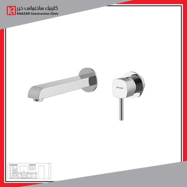 شیر روشویی دو تکه شودر مدل رومر BRASS