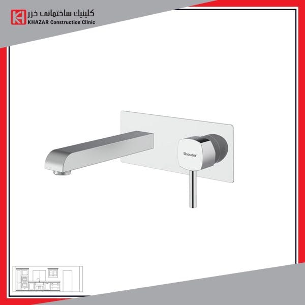 شیر روشویی یک تکه شودر مدل رومر BRASS
