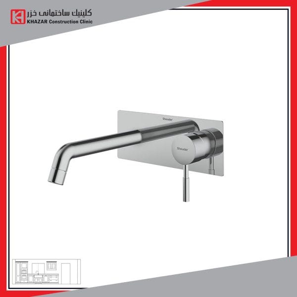 شیر روشویی یک تکه شودر مدل روگن BRASS